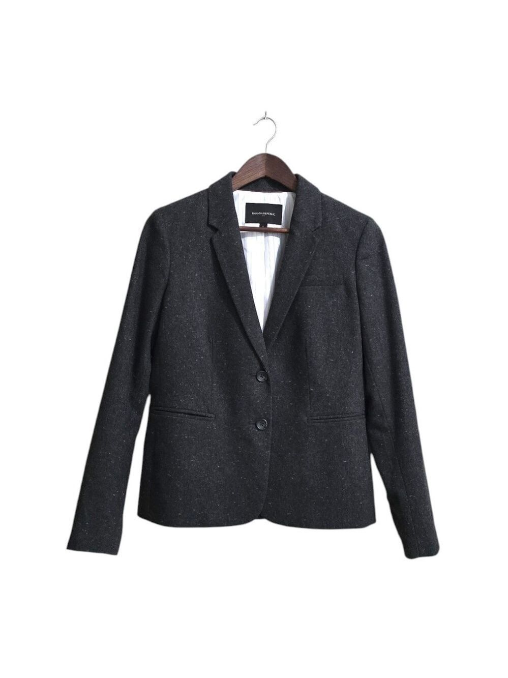 Banana Republic Factory Donagle Wool Blend Single Breasted Blazer Sz 6